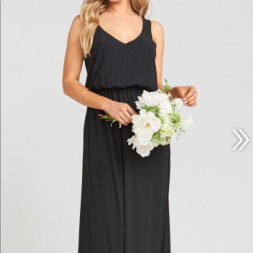 SHOW ME YOUR MUMU KENDALL MAXI DRESS BLACK CHIFFON